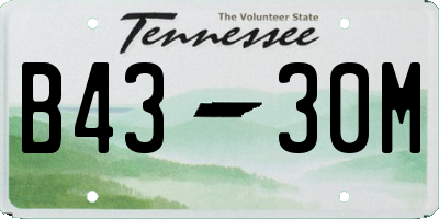 TN license plate B4330M