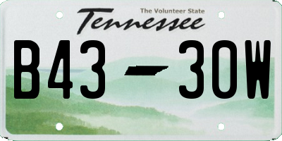 TN license plate B4330W