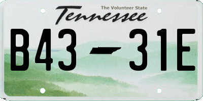 TN license plate B4331E