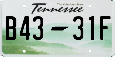 TN license plate B4331F