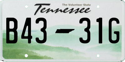 TN license plate B4331G