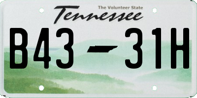 TN license plate B4331H