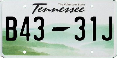 TN license plate B4331J