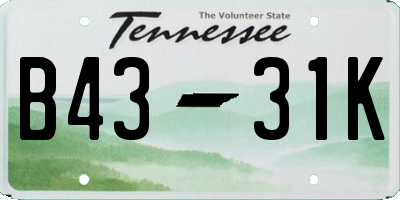 TN license plate B4331K