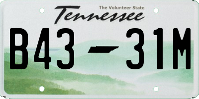 TN license plate B4331M