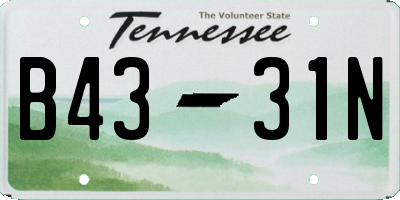 TN license plate B4331N