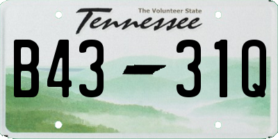 TN license plate B4331Q