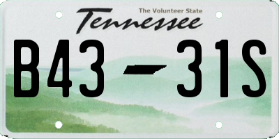 TN license plate B4331S