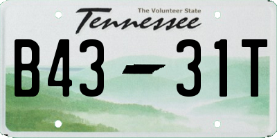 TN license plate B4331T