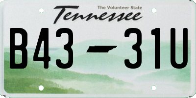 TN license plate B4331U