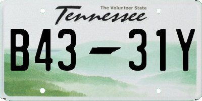 TN license plate B4331Y