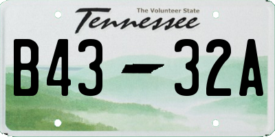 TN license plate B4332A