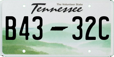 TN license plate B4332C
