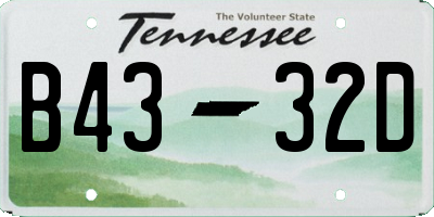 TN license plate B4332D
