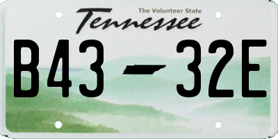 TN license plate B4332E