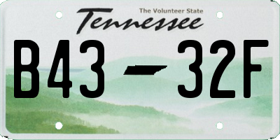 TN license plate B4332F