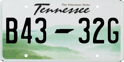 TN license plate B4332G