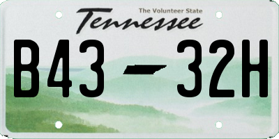 TN license plate B4332H