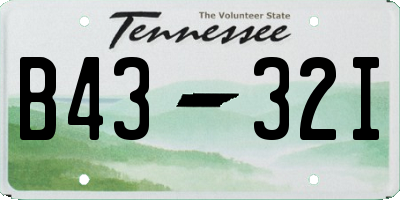 TN license plate B4332I