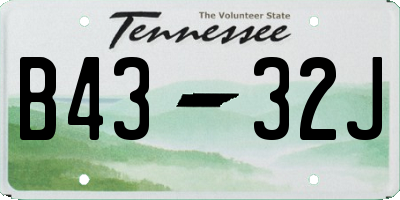 TN license plate B4332J