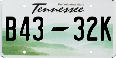 TN license plate B4332K