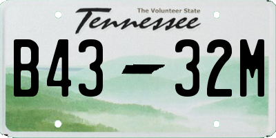 TN license plate B4332M