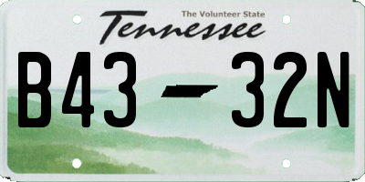 TN license plate B4332N