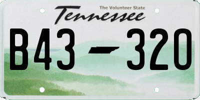 TN license plate B4332O