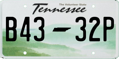 TN license plate B4332P