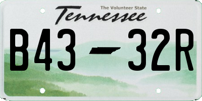 TN license plate B4332R