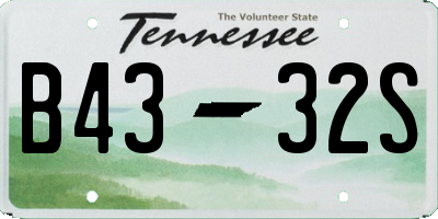 TN license plate B4332S
