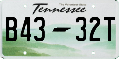 TN license plate B4332T