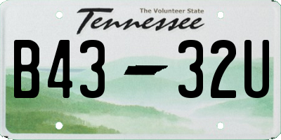 TN license plate B4332U