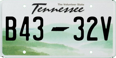 TN license plate B4332V