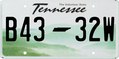 TN license plate B4332W