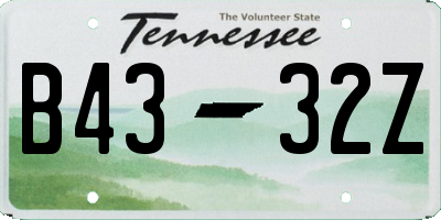 TN license plate B4332Z