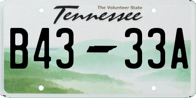 TN license plate B4333A