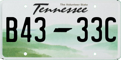 TN license plate B4333C