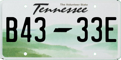 TN license plate B4333E