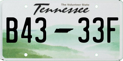 TN license plate B4333F