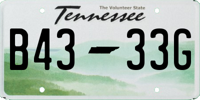 TN license plate B4333G