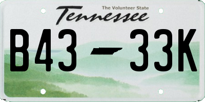 TN license plate B4333K
