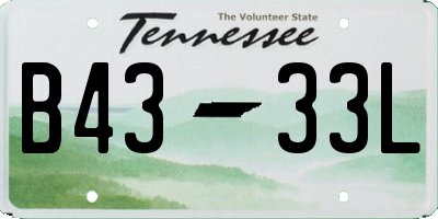 TN license plate B4333L