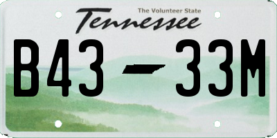 TN license plate B4333M