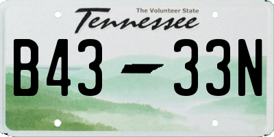 TN license plate B4333N