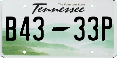 TN license plate B4333P