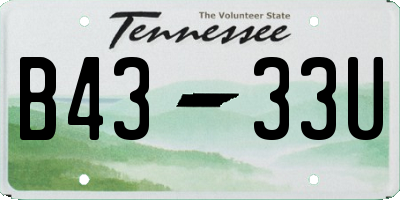 TN license plate B4333U
