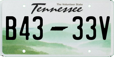 TN license plate B4333V