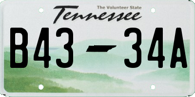 TN license plate B4334A