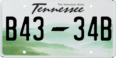 TN license plate B4334B